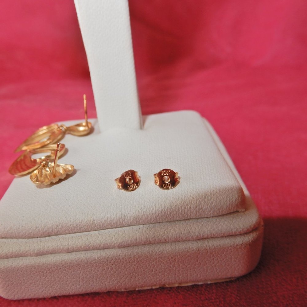 1970's 10K Gold CID CLYDE DUNEIER HEARTS EARRING - Picture 6 of 12